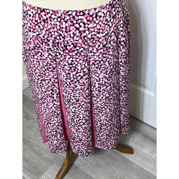 Requirements Women's Pleated Skirt Pink Dot Size 12 NWT - Picture 4 of 6